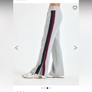 NEW AYDA LAUREN  WOMENS FLARE 2 STRIPE SWEATPANTS MEDIUM MARL GRAY COLOR